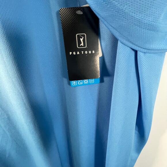PGA Tour Men’s XL Blue Airflux Polo Golf Shirt UPF 50 Moisture Wicking NWT - Picture 3 of 7